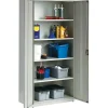 Lorell® Fortress Series 18"D Steel Storage Cabinet, Fully Assembled, 5-Shelf, Light Gray