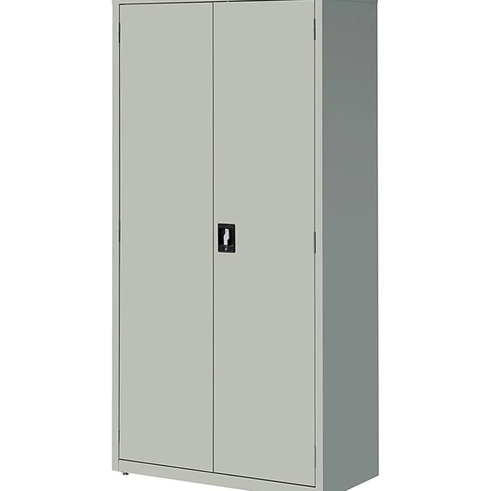 Lorell® Fortress Series 18"D Steel Storage Cabinet, Fully Assembled, 5-Shelf, Light Gray