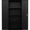Lorell Fortress Series Slimline Storage Cabinet - 30"x 15" Depth x 66" - 4x Shelf(ves) - 720 lb Load Capacity - 69830BK