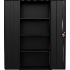 Lorell Fortress Series Slimline Storage Cabinet - 30"x 15" Depth x 66" - 4x Shelf(ves) - 720 lb Load Capacity - 69830BK