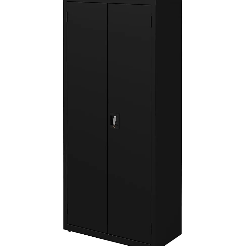 Lorell Fortress Series Slimline Storage Cabinet - 30"x 15" Depth x 66" - 4x Shelf(ves) - 720 lb Load Capacity - 69830BK