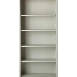 LorellĀ® Fortress Series Steel Modular Shelving Bookcase, 5-Shelf, 72"H x 34-1/2"W x 13"D, Light Gray