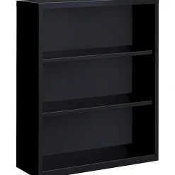 LorellĀ® Fortress Series Steel Modular Shelving Bookcase, 3-Shelf, 42"H x 34-1/2"W x 13"D, Black