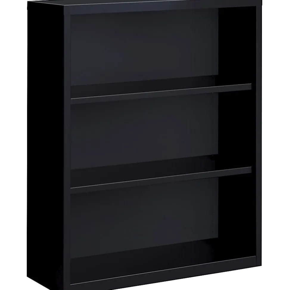 Lorell® Fortress Series Steel Modular Shelving Bookcase, 3-Shelf, 42"H x 34-1/2"W x 13"D, Black