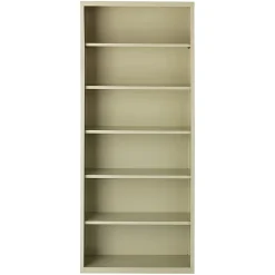 Lorell® Fortress Series Steel Modular Shelving Bookcase, 6-Shelf, 82"H x 34-1/2"W x 13"D, Putty