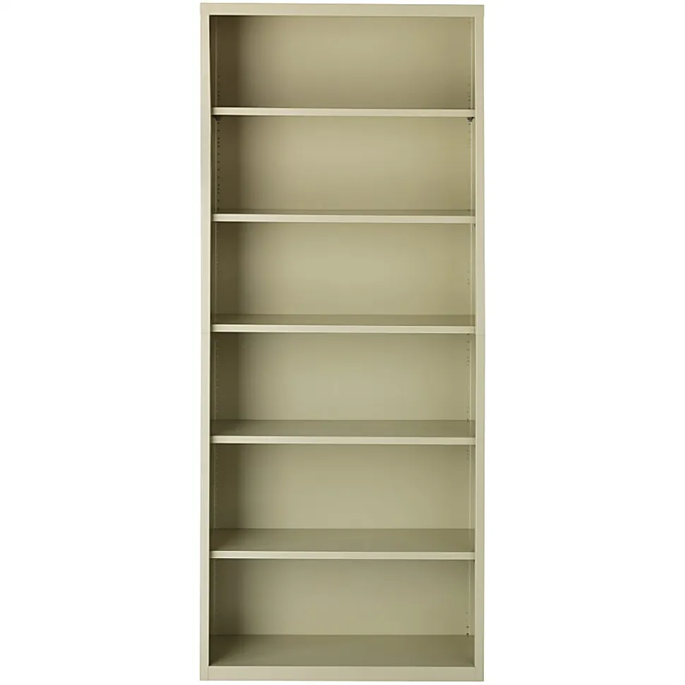 Lorell® Fortress Series Steel Modular Shelving Bookcase, 6-Shelf, 82"H x 34-1/2"W x 13"D, Putty