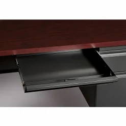 Lorell® Fortress Series Steel Right-Handed Pedestal Writing Desk, 66
