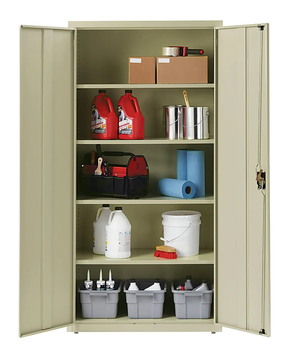 Lorell™ Fortress Series Steel Storage Cabinet, 5-Shelf, 18"D, Putty