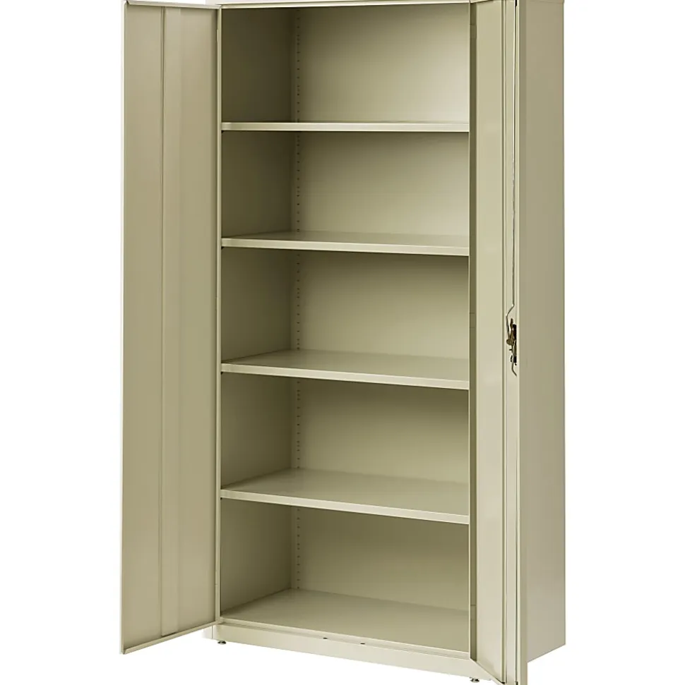 Lorell™ Fortress Series Steel Storage Cabinet, 5-Shelf, 18"D, Putty