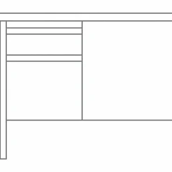 LorellĀ® Fortress Series 42"W Steel Pedestal Return Desk, Left, Charcoal/Mahogany