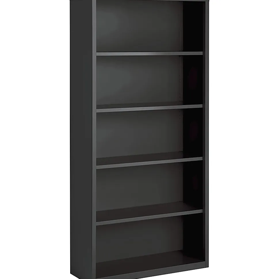 Lorell® Fortress Steel 72"H Bookcase, 5-Shelf, Charcoal