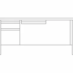 Lorell® Fortress 66"W Steel Pedestal Computer Desk, Left-Hand, Charcoal/Mahogany
