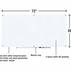 Lorell® Glass Unframed Dry-Erase Whiteboard, 36