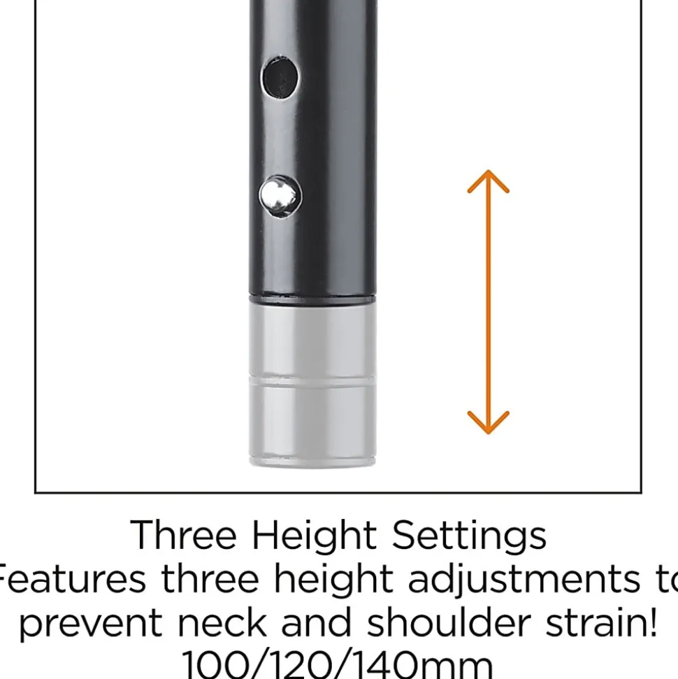 Lorell Height-Adjustable Device Stand, 44 lb Load Capacity, 5.50"H x 9.25"W x 14.50"D, Desktop, Steel, Black