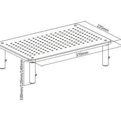 Lorell Height-Adjustable Device Stand, 44 lb Load Capacity, 5.50