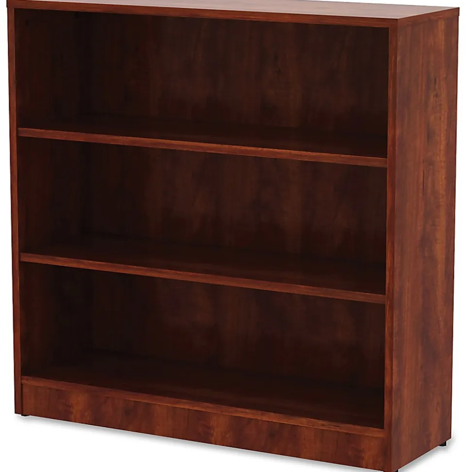 Lorell® 36"H 3-Shelf Bookcase, Cherry