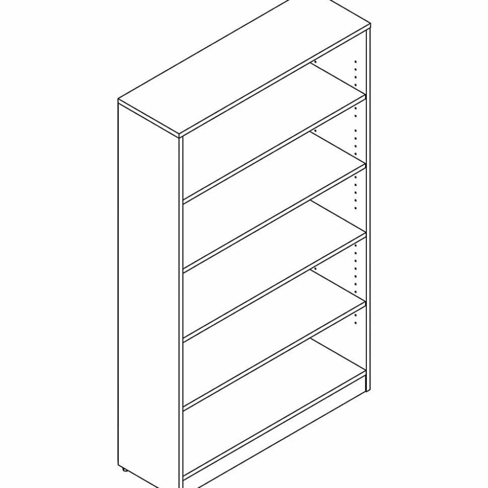 Lorell® 60"H 5-Shelf Bookcase, Cherry