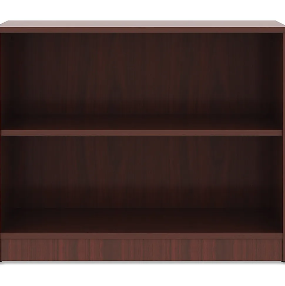 Lorell® 30"H 2-Shelf Bookcase, Mahogany