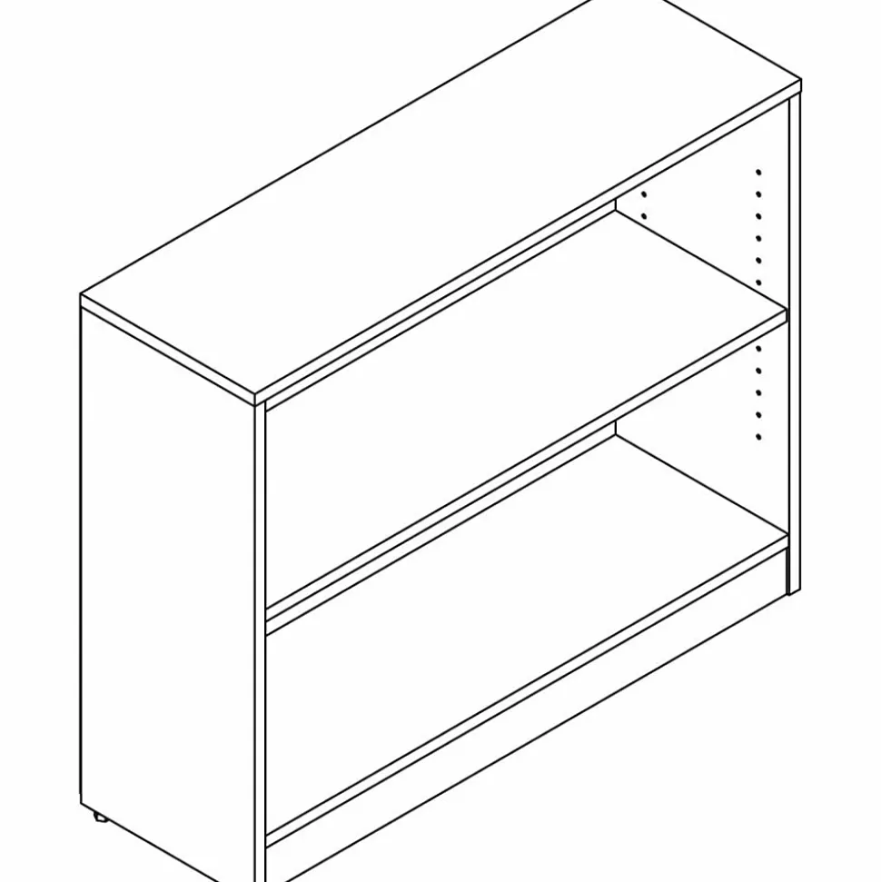 Lorell® 30"H 2-Shelf Bookcase, Mahogany