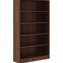Lorell® 60"H 5-Shelf Bookcase, Walnut