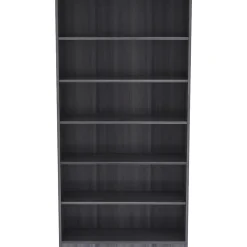 Lorell® 72"H 6-Shelf Bookcase, Weathered Charcoal