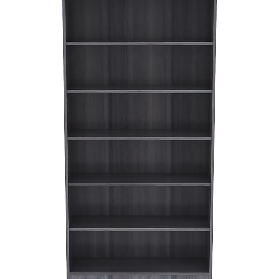 Lorell® 72"H 6-Shelf Bookcase, Weathered Charcoal
