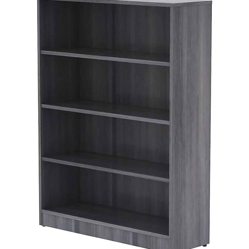 Lorell® 48"H 4-Shelf Bookcase, Weathered Charcoal