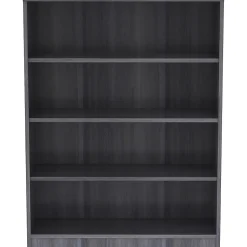 Lorell® 48"H 4-Shelf Bookcase, Weathered Charcoal