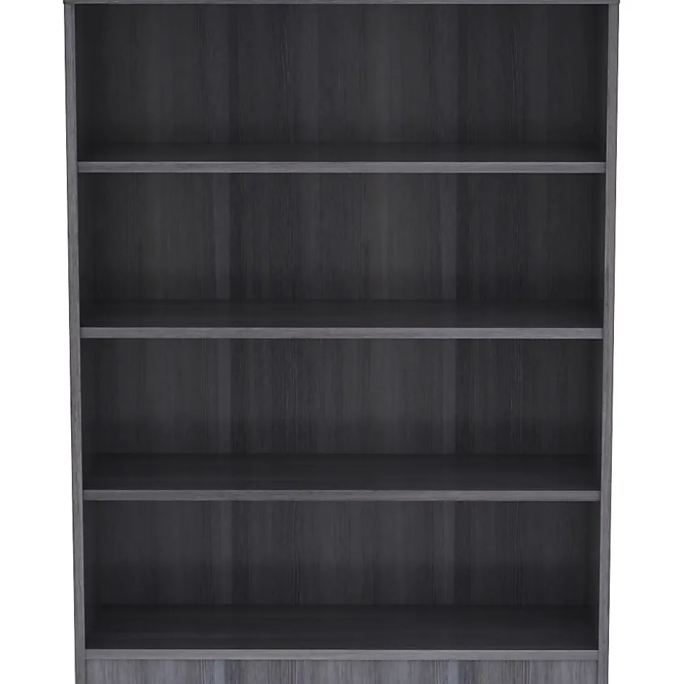 Lorell® 48"H 4-Shelf Bookcase, Weathered Charcoal