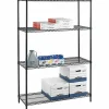 Lorell® Industrial Wire Shelving Starter Unit, 48"W x 24"D, Black