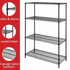 Lorell® Industrial Wire Shelving Starter Unit, 48