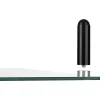 Lorell 4-leg Single-Shelf Monitor Stand, 44 lb Load Capacity, 1 x Shelf(ves), 3"H x 22"W x 8.25"D, Desktop, Glass, Clear, Black