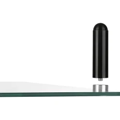 Lorell 4-leg Single-Shelf Monitor Stand, 44 lb Load Capacity, 1 x Shelf(ves), 3"H x 22"W x 8.25"D, Desktop, Glass, Clear, Black