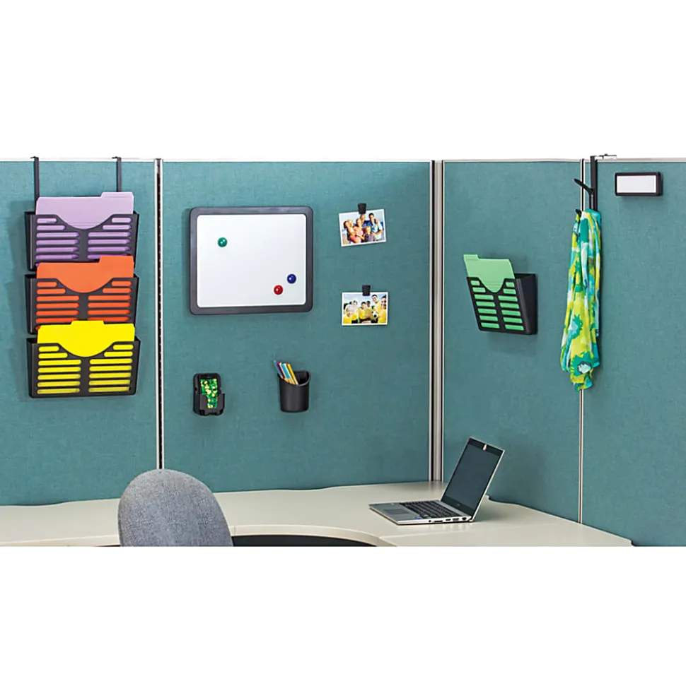 Lorell® Letter-/A4-Size Cubicle File Pocket, 7"H x 13-1/2"W x 3"D, 30% Recycled, Black