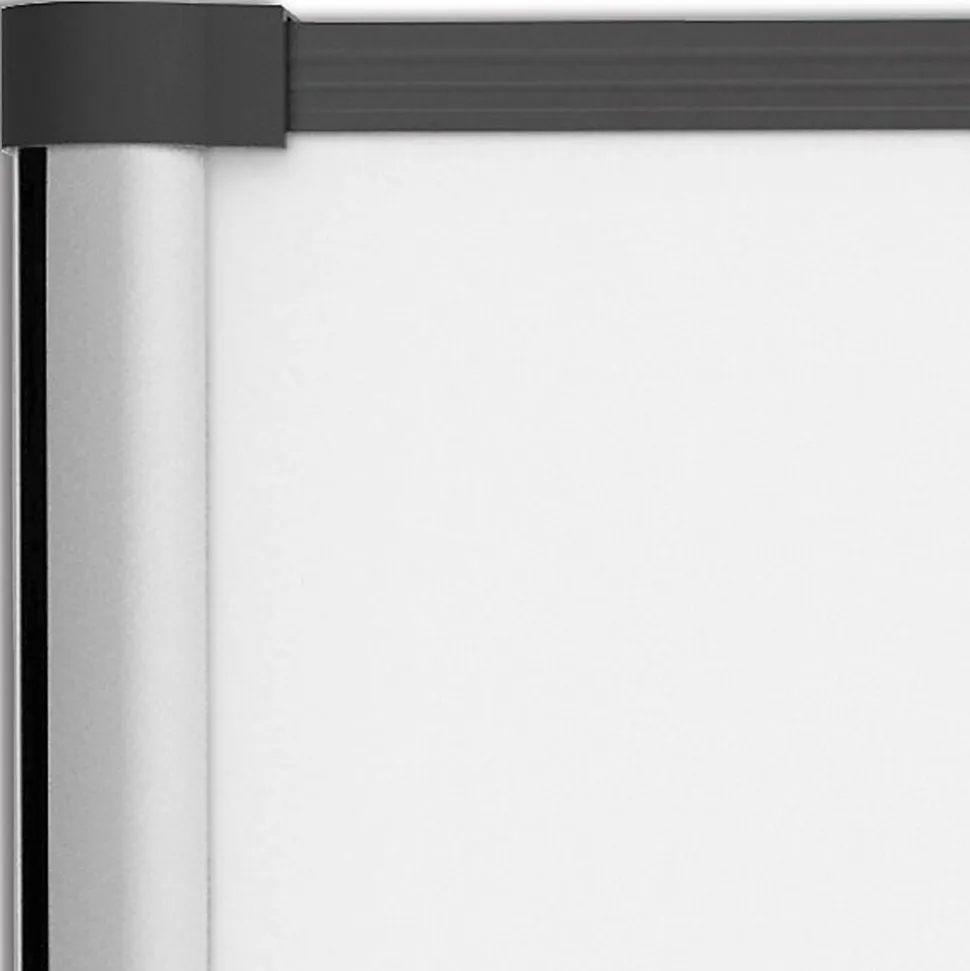 Lorell® Magnetic Dry-Erase Whiteboard Combo Board, 48" x 36", Aluminum Frame With Black Finish