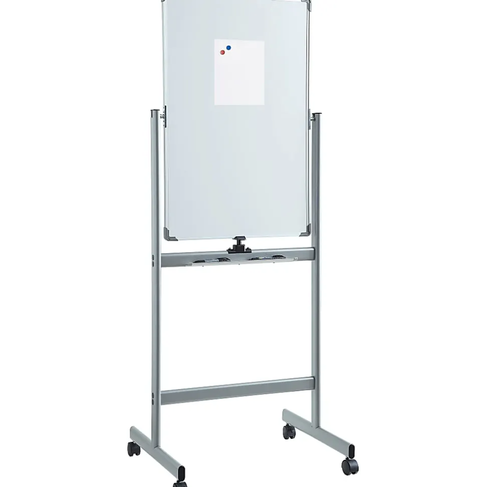 Lorell® Magnetic Dry-Erase Whiteboard Easel, 24" x 36", Aluminum Frame With Silver Finish