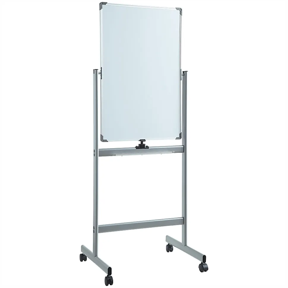 Lorell® Magnetic Dry-Erase Whiteboard Easel, 24" x 36", Aluminum Frame With Silver Finish