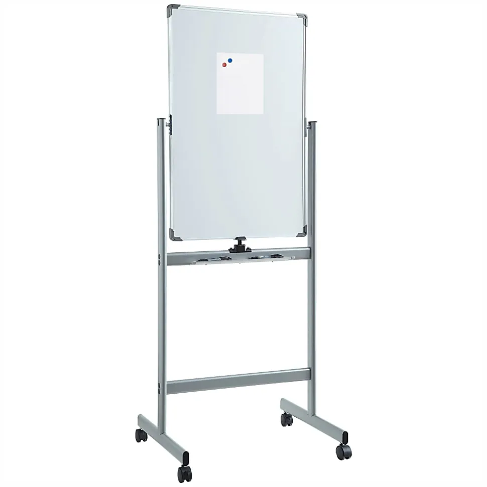 Lorell® Magnetic Dry-Erase Whiteboard Easel, 24" x 36", Aluminum Frame With Silver Finish