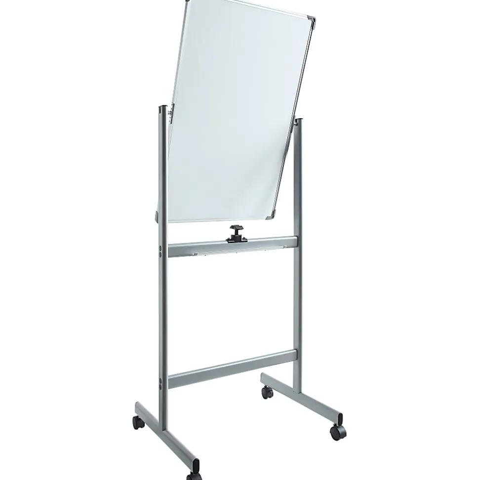 Lorell® Magnetic Dry-Erase Whiteboard Easel, 24" x 36", Aluminum Frame With Silver Finish