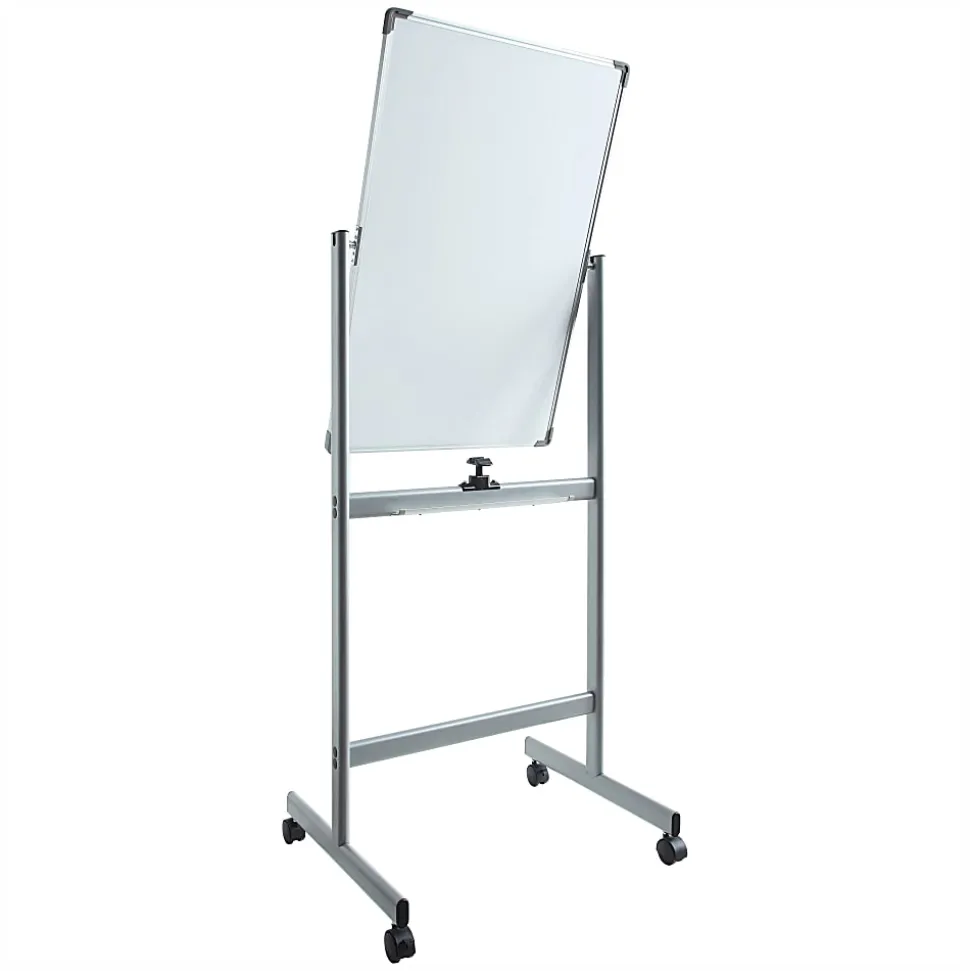 Lorell® Magnetic Dry-Erase Whiteboard Easel, 24" x 36", Aluminum Frame With Silver Finish