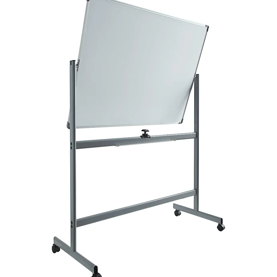 Lorell® Magnetic Dry-Erase Whiteboard Easel, 36" x 48", Aluminum Frame With Silver Finish