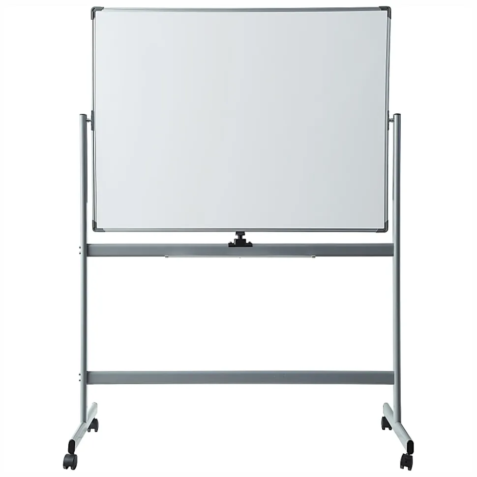 Lorell® Magnetic Dry-Erase Whiteboard Easel, 36" x 48", Aluminum Frame With Silver Finish