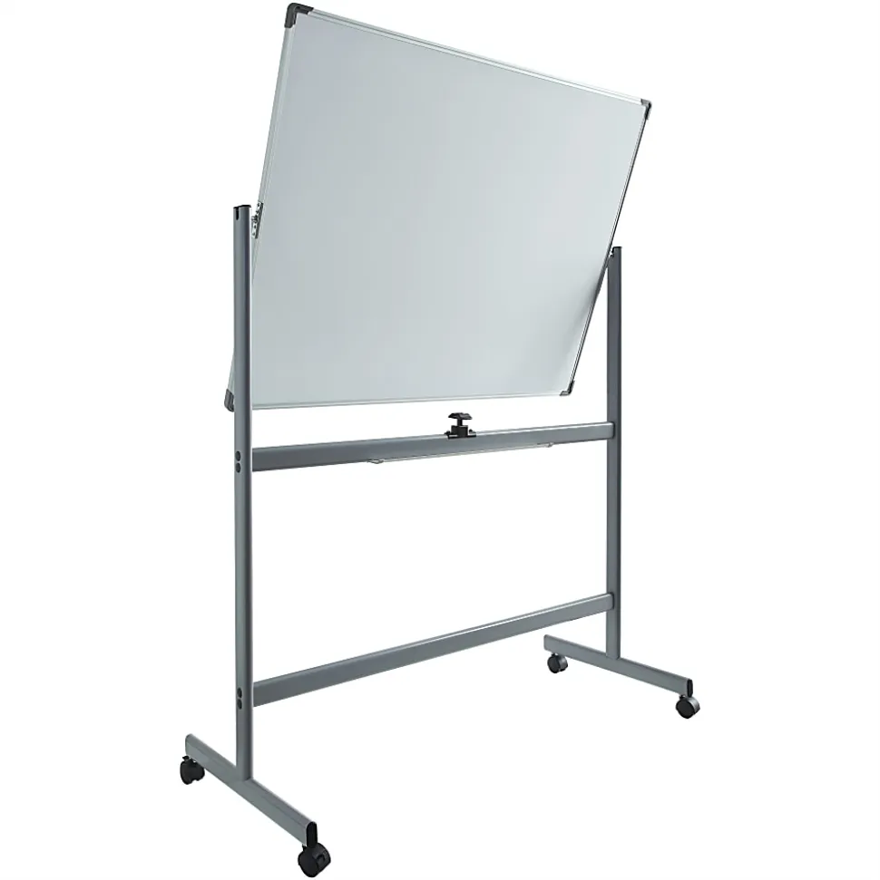 Lorell® Magnetic Dry-Erase Whiteboard Easel, 36" x 48", Aluminum Frame With Silver Finish
