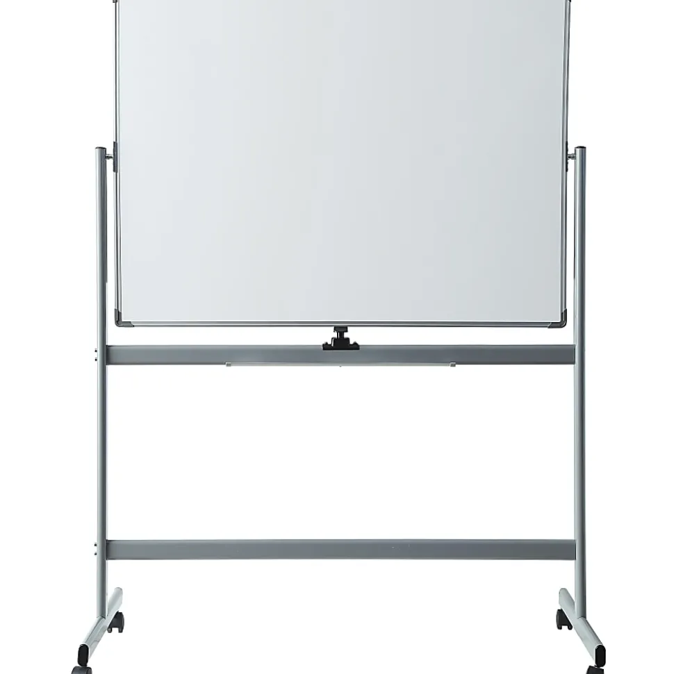 Lorell® Magnetic Dry-Erase Whiteboard Easel, 36" x 48", Aluminum Frame With Silver Finish