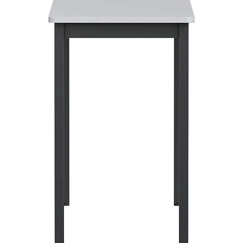 Lorell® Melamine/Steel Utility Table, 30"H x 30"W x 18-1/8"D, Gray/Black