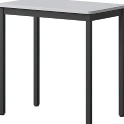 Lorell® Melamine/Steel Utility Table, 30"H x 30"W x 18-1/8"D, Gray/Black