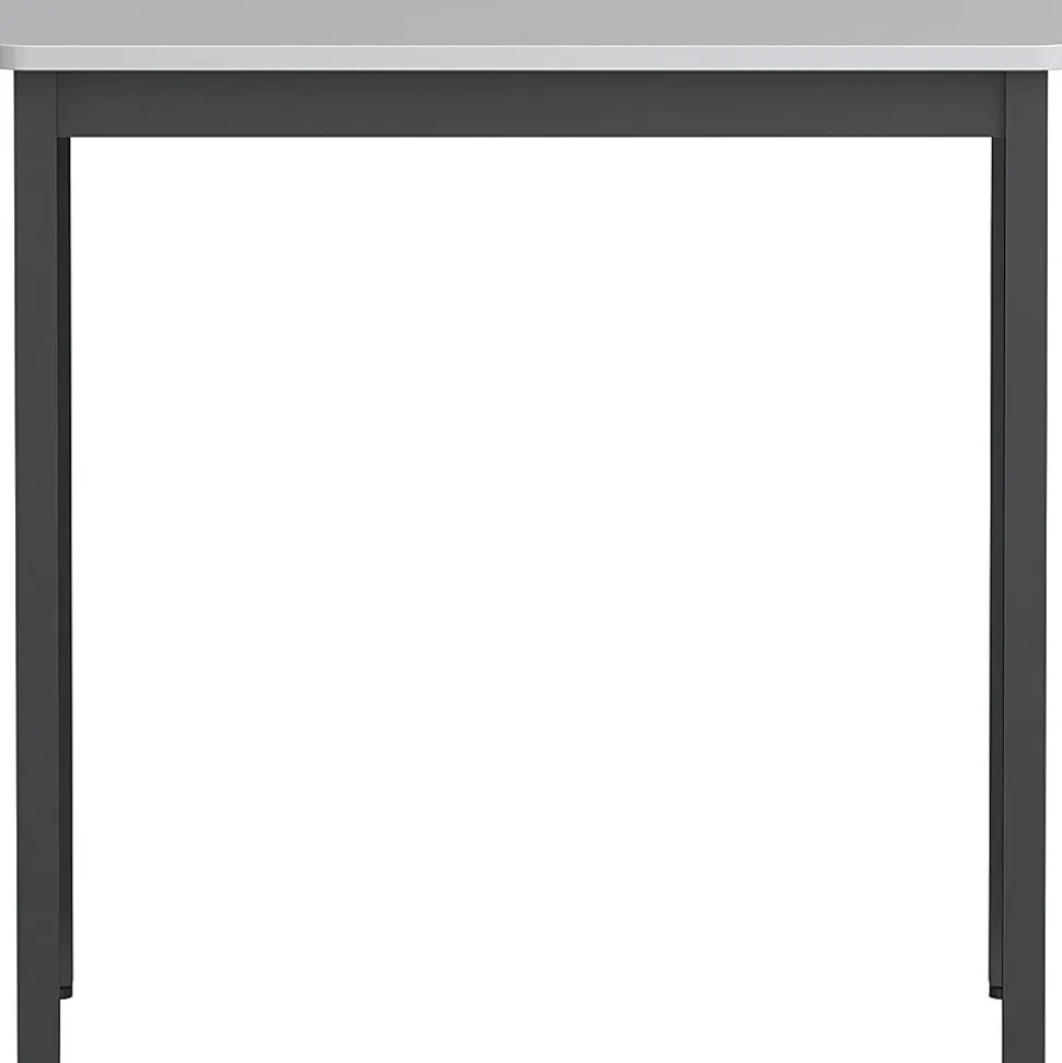 Lorell® Melamine/Steel Utility Table, 30"H x 30"W x 18-1/8"D, Gray/Black