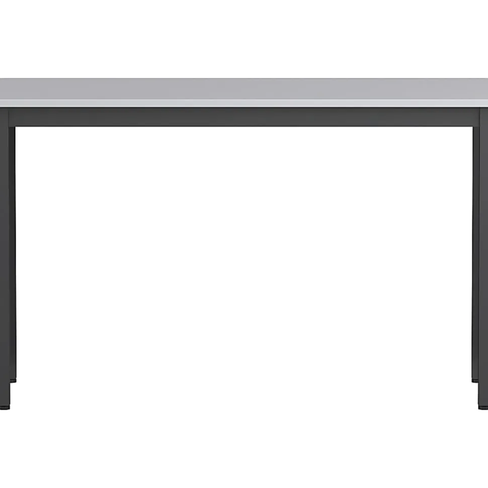Lorell® Melamine/Steel Utility Table, 30"H x 48"W x 18-1/8"D, Gray/Black