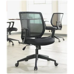 Lorell® Mesh Mid-Back Office Chair, Black