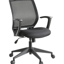 Lorell® Mesh Mid-Back Office Chair, Black